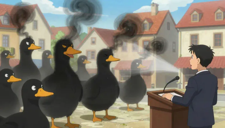 Visual representation of "canard" - A false or unfounded rumor or story