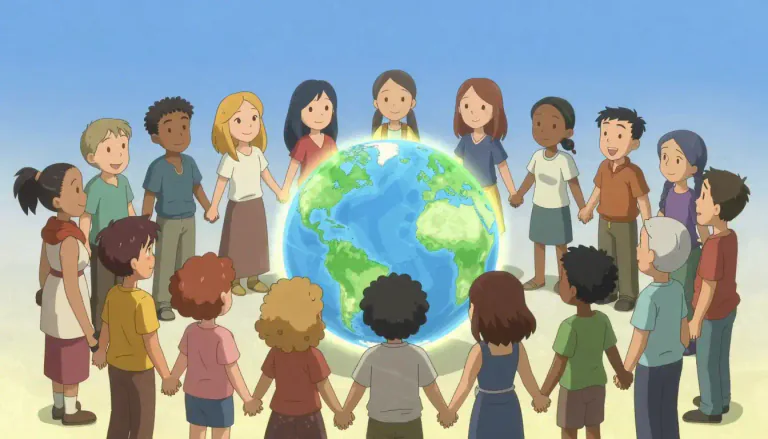 Visual representation of "humankind" - All people in the world, considered as a group