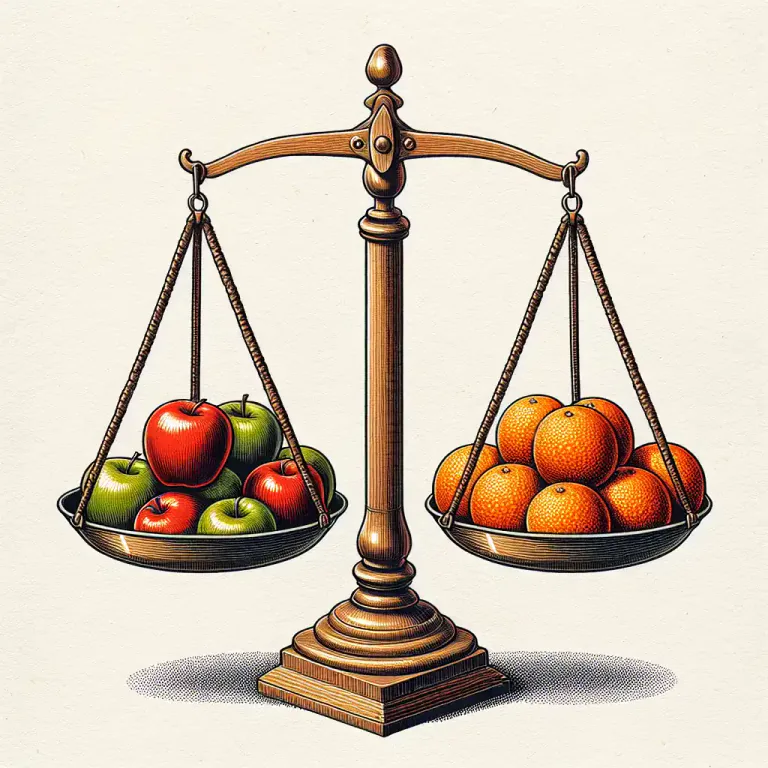 Visual representation of "weigh out" - To consider something carefully, especially by comparing different facts or situations, before making a decision or judgement