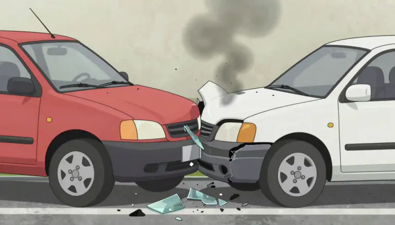 Visual representation of "collision" - An accident where two things hit each other