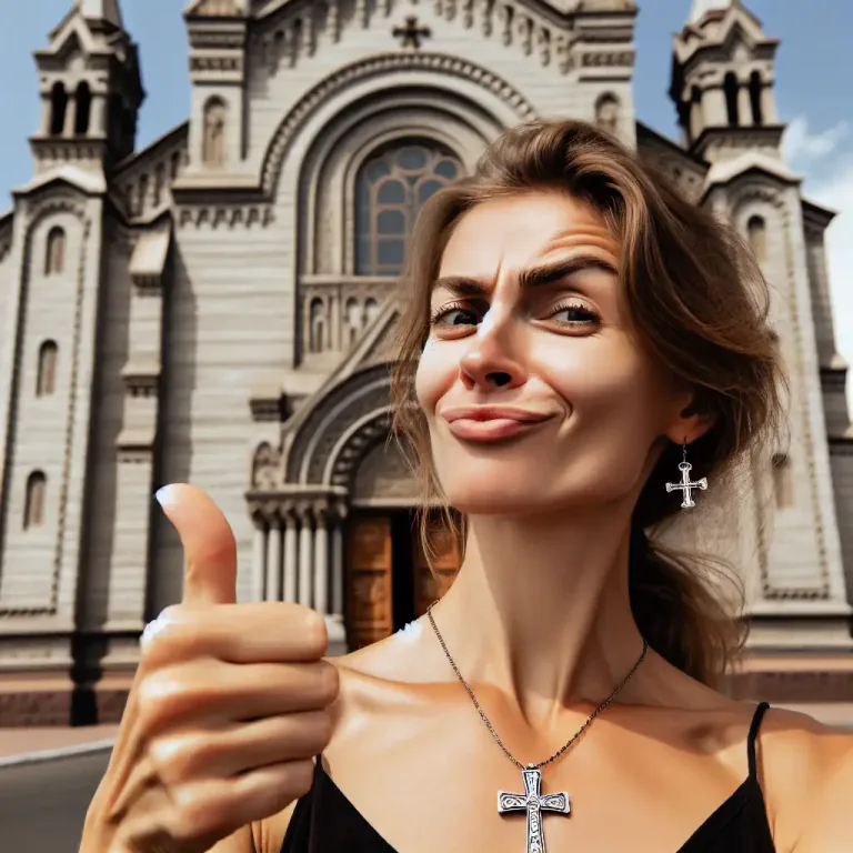 Visual representation of "churchy" - Excessively or hypocritically pious or religious.