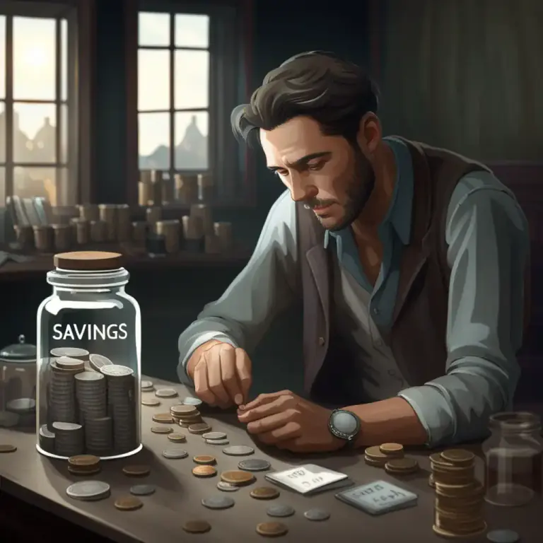 Visual representation of "sock away" - To save or put aside money for future use.