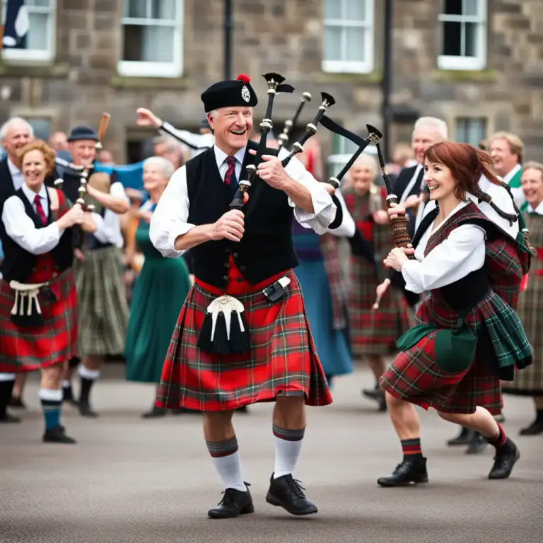 Visual representation of "reel" - A dance originated from Scotland
