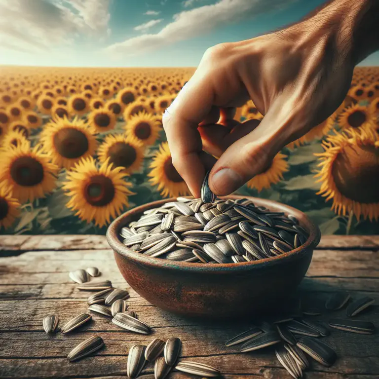 Visual representation of "sunflower" - The seed of the sunflower plant, often eaten as food.
