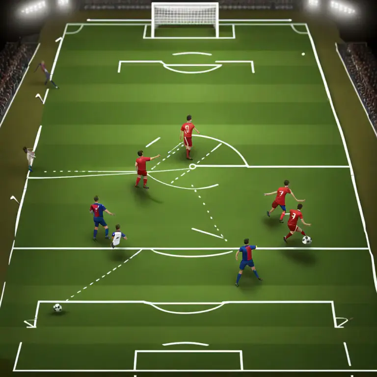 Visual representation of "crossing" - In soccer, a pass made from one side of the field towards the center
