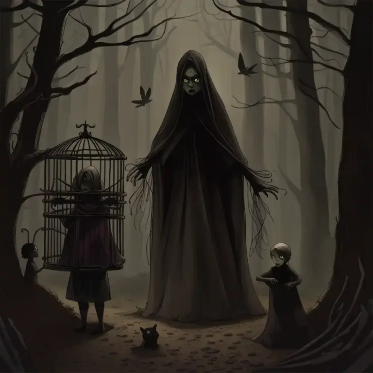Visual representation of "hag" - A witch, a sorceress, especially one in folklore or fairy tales.