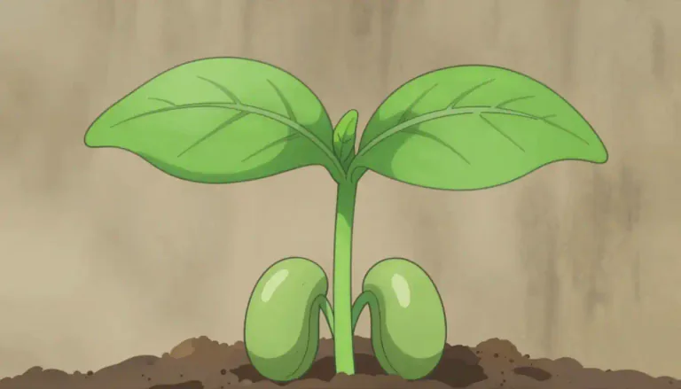 Visual representation of "dicotyledon" - Type of plant that has two seedleaves and grows leaves with a network pattern
