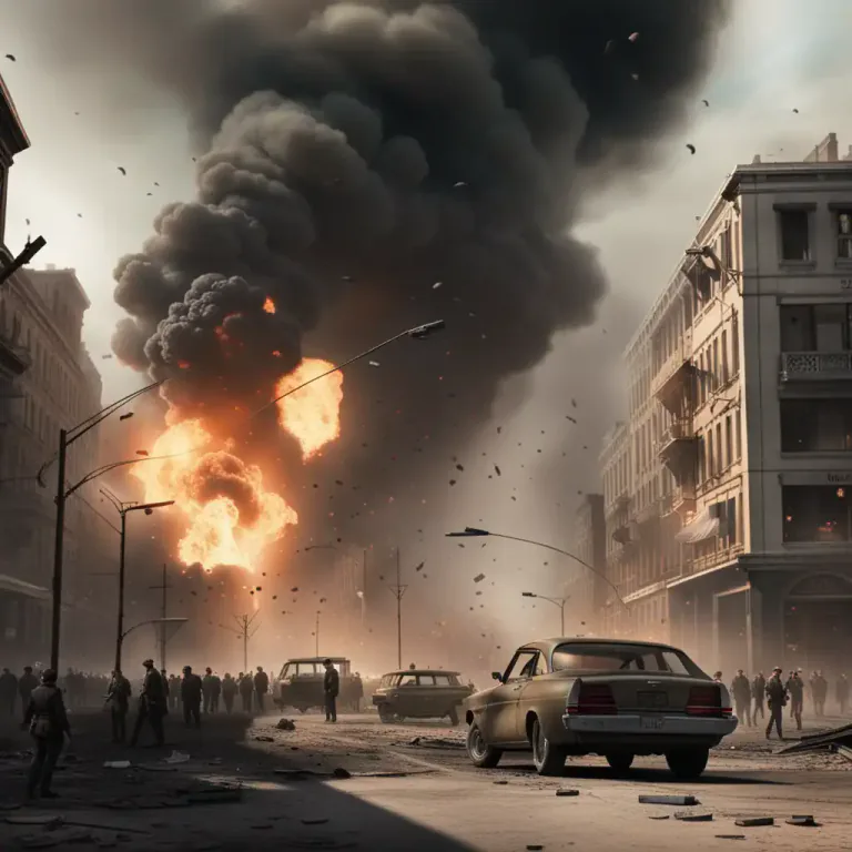 Visual representation of "erupt" - When something bad like violence, pain, or disagreement erupts, it starts suddenly
