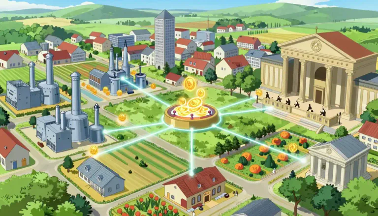 Visual representation of "macroeconomic" - Related to or focusing on the behavior and decisions of an economy as a whole.