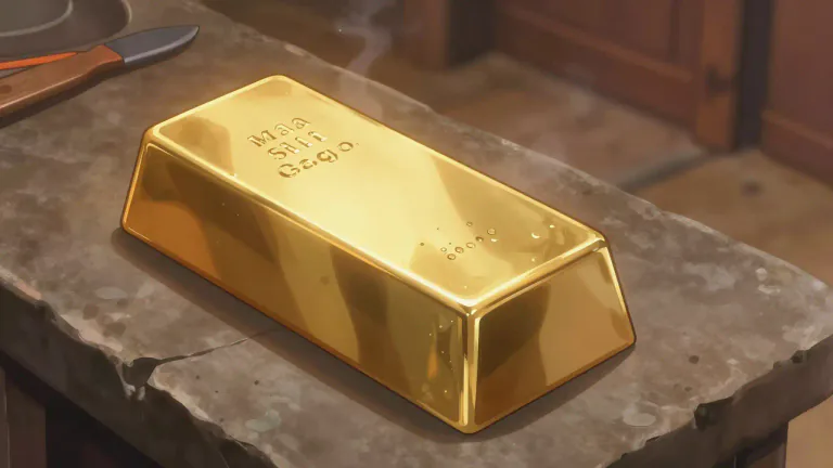 Visual representation of "ingot" - A block of metal, typically rectangular in shape.