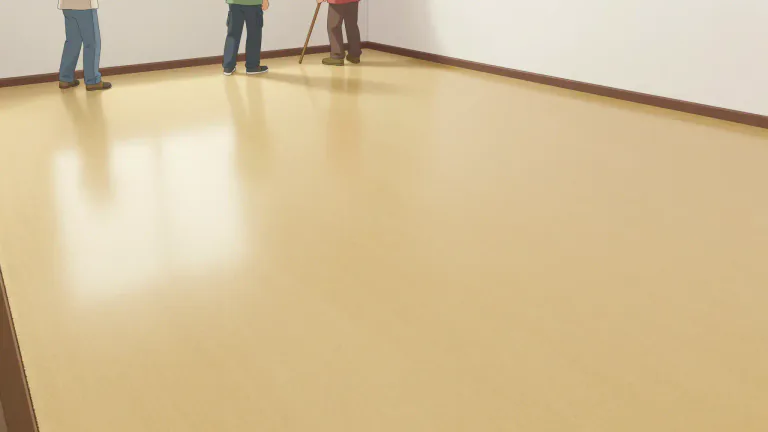 Visual representation of "linoleum" - A material that is mostly used for the floors in buildings.