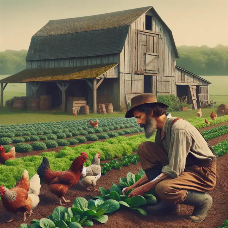 Visual representation of "homesteader" - A person who practices self-sufficiency by living off the land