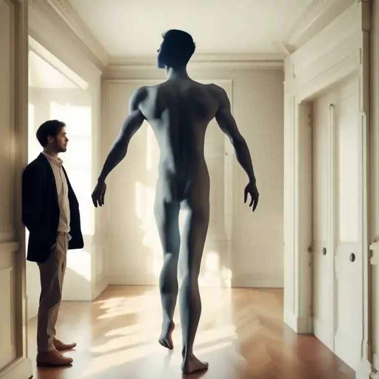 Visual representation of "turn away" - To move your body so you're not facing something or someone