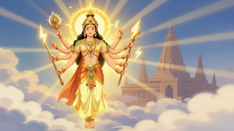 Visual representation of "deva" - In Hinduism, it is a word for a god or celestial being.