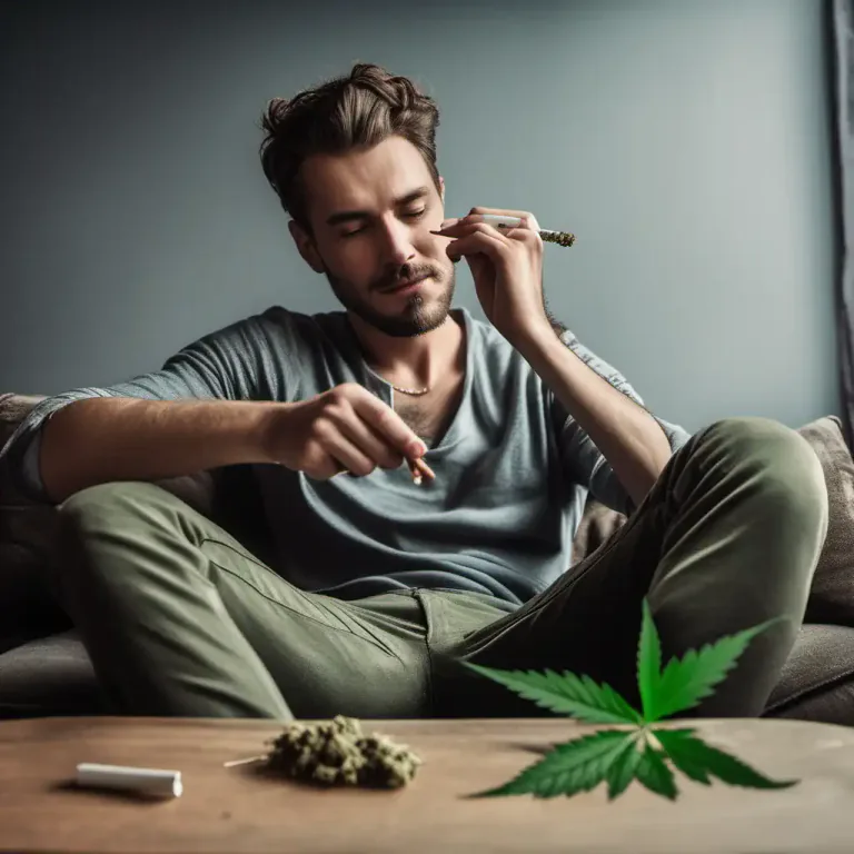 Visual representation of "skin up" - To roll a marijuana cigarette.