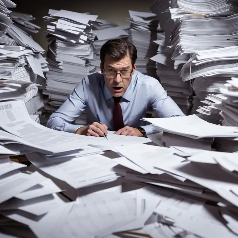 Visual representation of "cumbersome" - Complicated and therefore inefficient and slow.