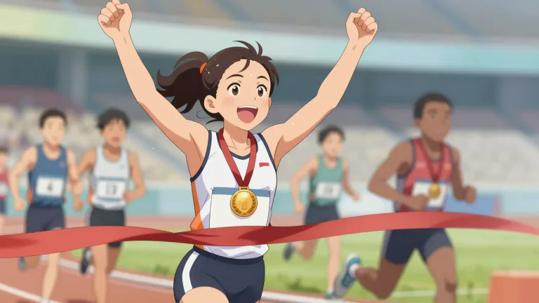 Visual representation of "win" - To achieve victory in a game, competition, or other event.