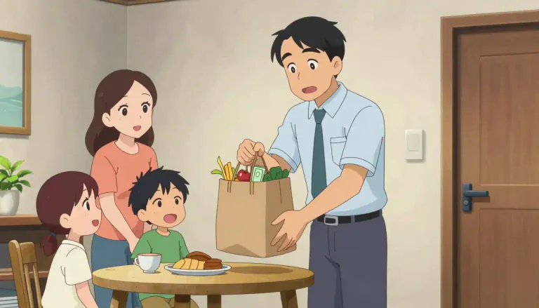 Visual representation of "breadwinner" - The person who earns money to support a family