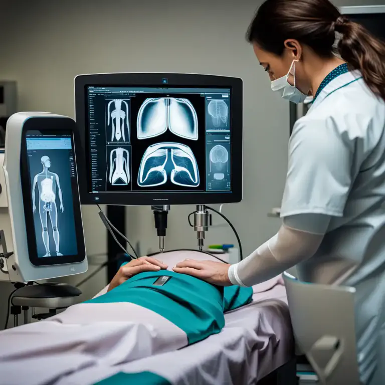 Visual representation of "scanner" - A device that electronically scans the body for medical purposes