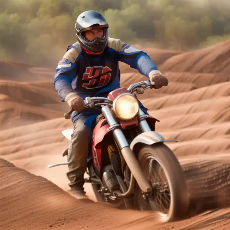 Visual representation of "scrambler" - A type of motorbike specifically designed for use on rough tracks