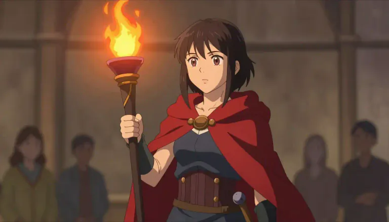 Visual representation of "torchbearer" - A person who carries a torch, especially one of significance or symbolic meaning.