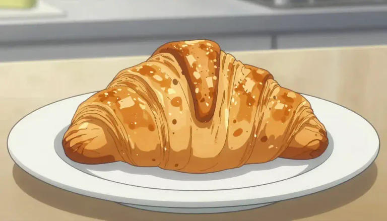 Visual representation of "croissant" - A type of bread that is made in a special, curved shape. It is usually eaten for breakfast.