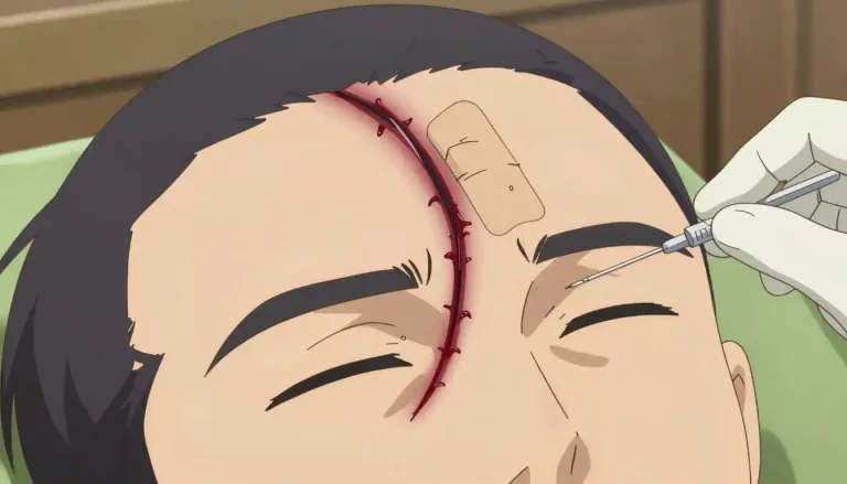Visual representation of "gash" - A deep cut or wound in your skin