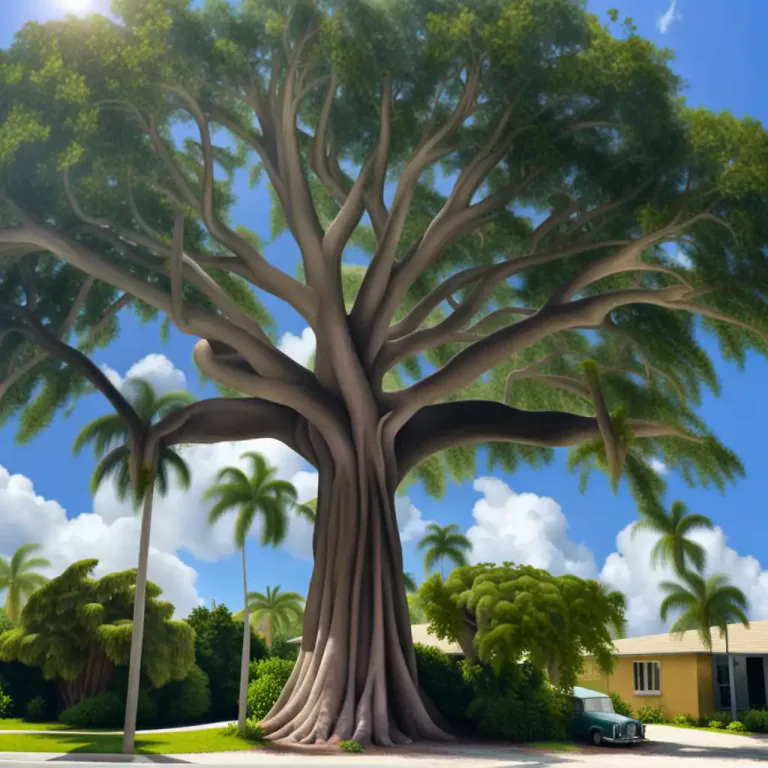 Visual representation of "hollywood" - A large American Mahoe tree located in Florida.