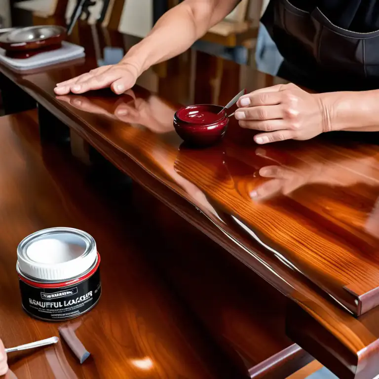 Visual representation of "lacquer" - When you put lacquer on something