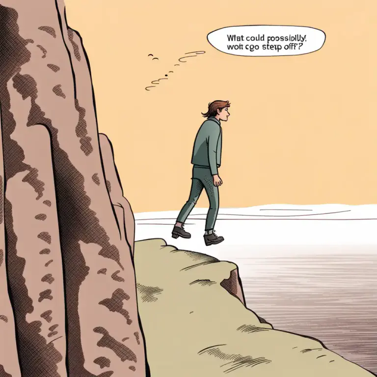 Visual representation of "famous last words" - A saying used when someone makes a statement that could be very wrong or which might lead to a bad situation in the future