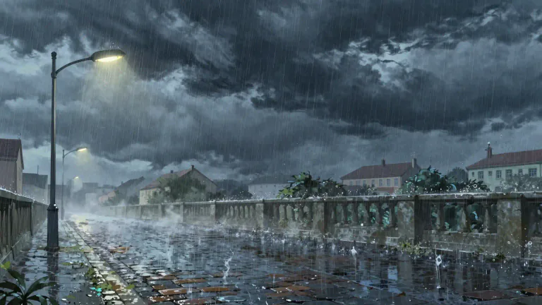Visual representation of "it’s chucking it down" - It is raining heavily