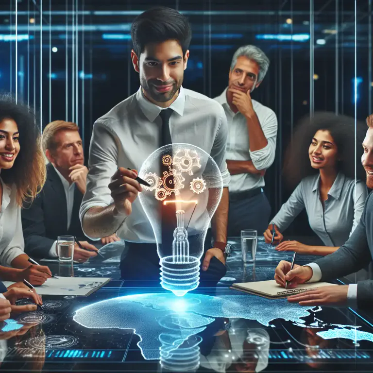 Visual representation of "visionary" - Involving or characterized by invention or innovation.