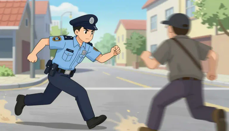 Visual representation of "chase" - To run after someone or something in order to catch them