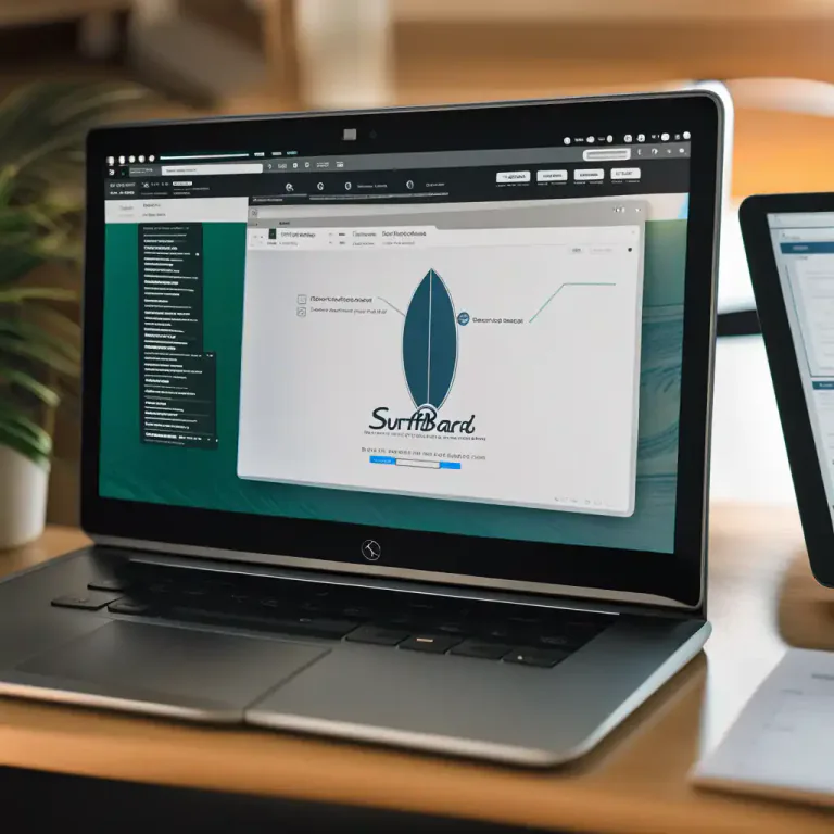 Visual representation of "surfboard" - A software that allows you to browse the internet