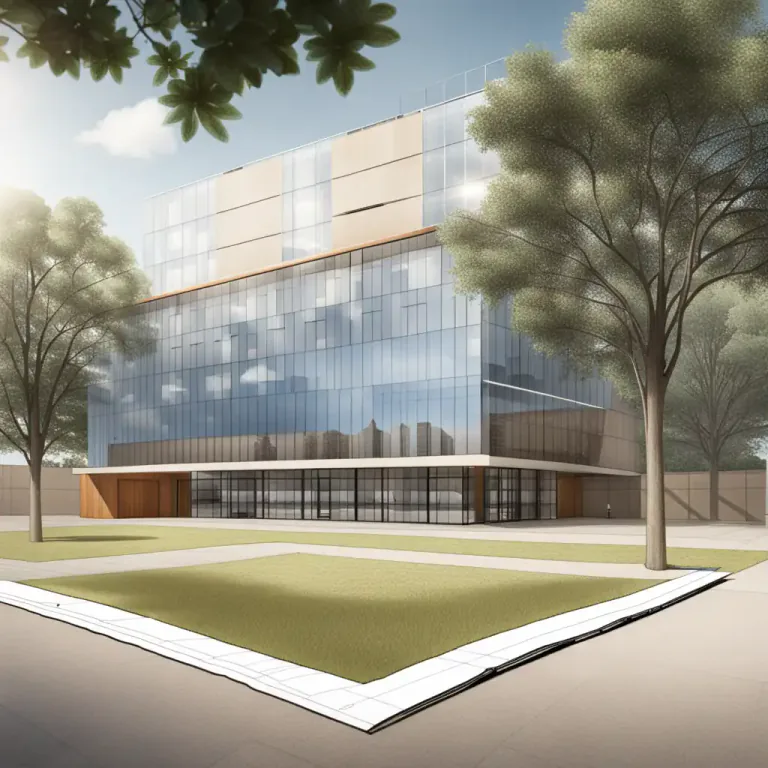 Visual representation of "build on" - To construct a building on a specific area of land