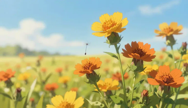 Visual representation of "safflower" - A plant with orange or yellow flowers that is grown for its seeds, which make oil