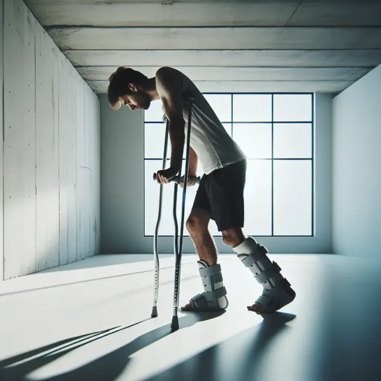 Visual representation of "lame" - Unable to walk properly because of a problem with one's foot or leg.