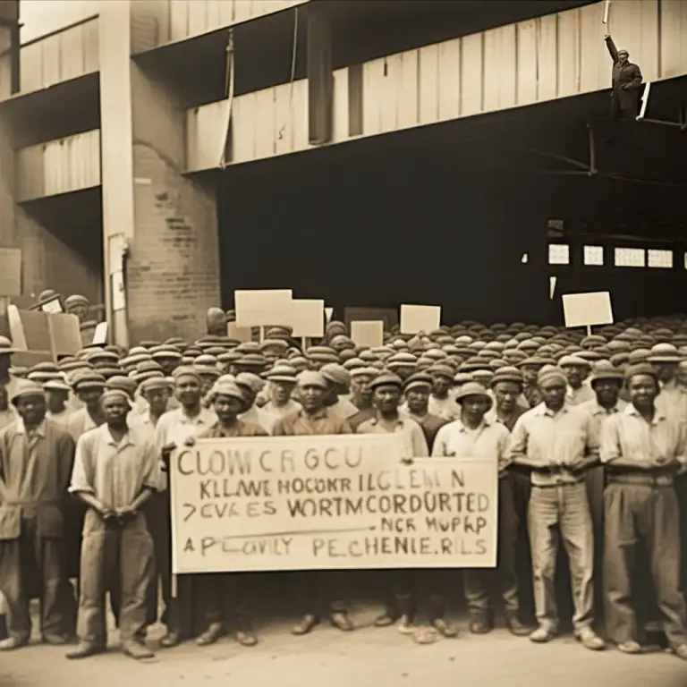 Visual representation of "strike" - A work stoppage caused by employees demanding better conditions