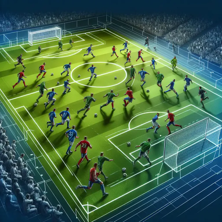Visual representation of "zonal" - Relating to a specific zone in sports, especially soccer, implying strategic positioning of players