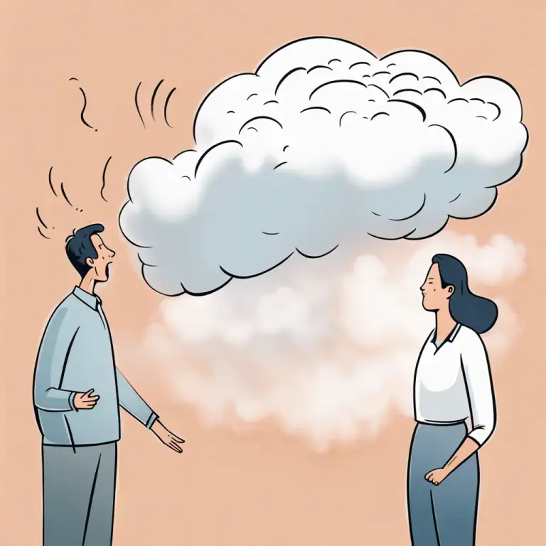 Visual representation of "smooth over" - To make a disagreement, problem or difficult situation less serious by doing or saying something