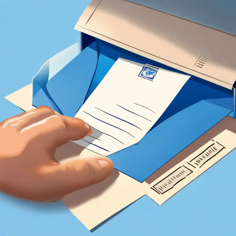 Visual representation of "mail out" - To send a letter or package using a postal service.