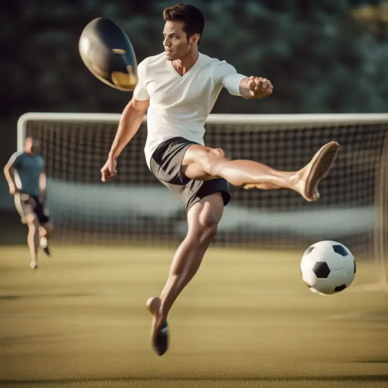 Visual representation of "boot" - To kick something forcefully