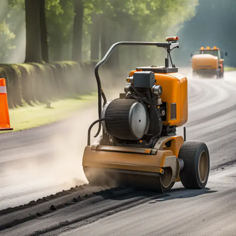 Visual representation of "scarifier" - A machine used for removing the fragmented pavement layer in road resurfacing