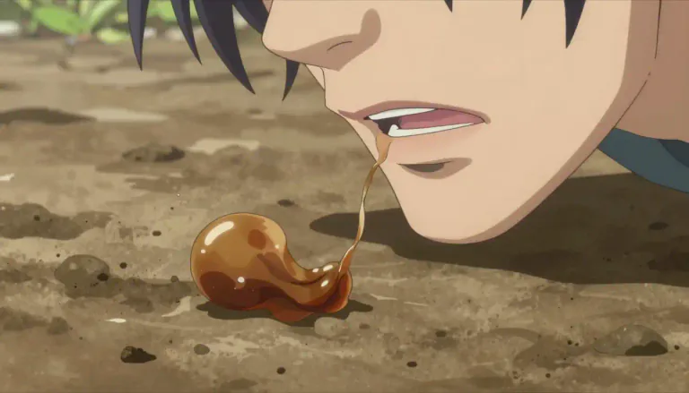 Visual representation of "gob" - A small lump of something, like spit or food.