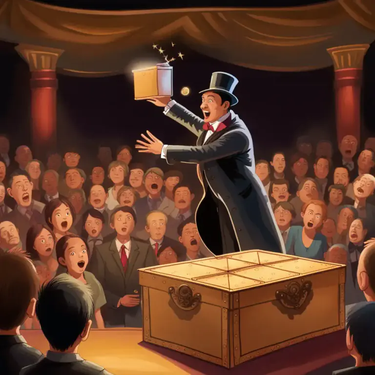 Visual representation of "a bag/box of tricks" - A set of deceptive or fraudulent tactics.