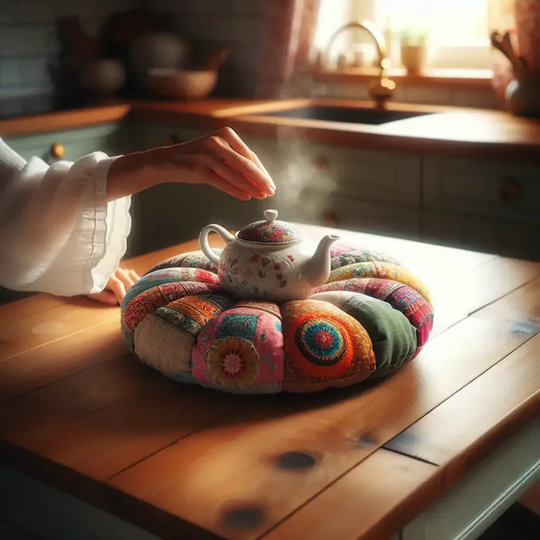 Visual representation of "puck" - A cushion used under a hot dish to protect the table.