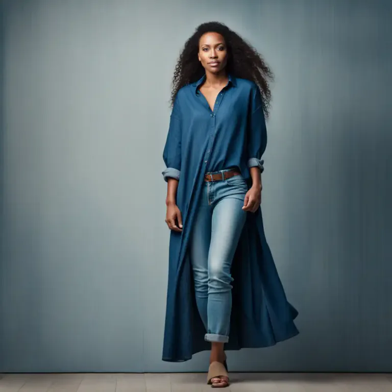 Visual representation of "tunic" - In modern use, a tunic can be a long shirt or blouse that women wear over pants or skirts.