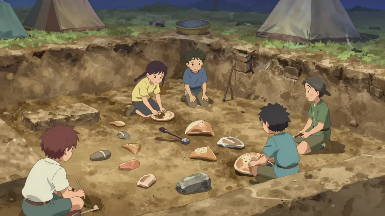 Visual representation of "archaeological" - Related to archaeology, the study of human history and prehistory through the excavation of artifacts and structures