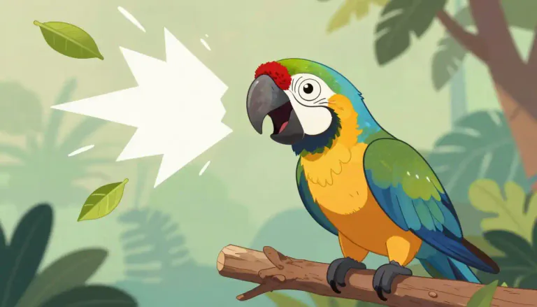 Visual representation of "squawk" - A loud, harsh sound made by a bird
