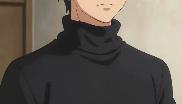 Visual representation of "turtleneck" - A type of sweater or shirt that has a high, folded collar that covers your neck.